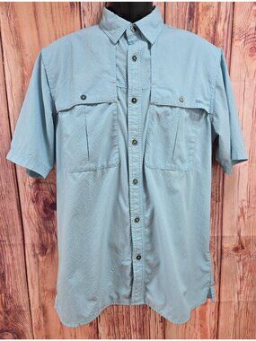 Orvis Mens Blue Short Sleeve Performance Fishing Shirt Medium